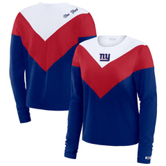 New York Giants  WEAR by Erin Andrews Women's Chevron Tri-Blend Long Sleeve T-Shirt