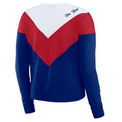 New York Giants  WEAR by Erin Andrews Women's Chevron Tri-Blend Long Sleeve T-Shirt