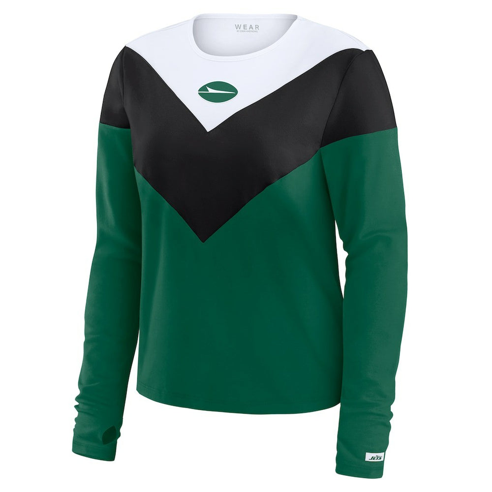 New York Jets  WEAR by Erin Andrews Women's Chevron Tri-Blend Long Sleeve T-Shirt