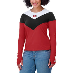 San Francisco 49ers  WEAR by Erin Andrews Women's Plus Size Chevron Tri-Blend Long Sleeve T-Shirt