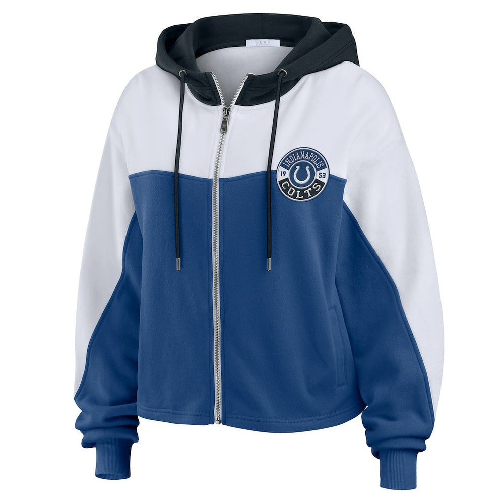 Indianapolis Colts  WEAR by Erin Andrews Women's Plus Size Color Block Full-Zip Hoodie
