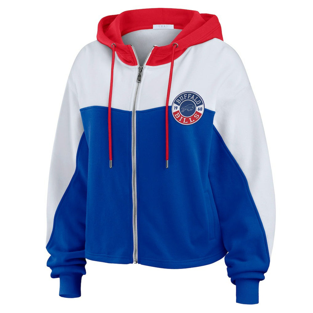 Buffalo Bills  WEAR by Erin Andrews Women's Plus Size Color Block Full-Zip Hoodie