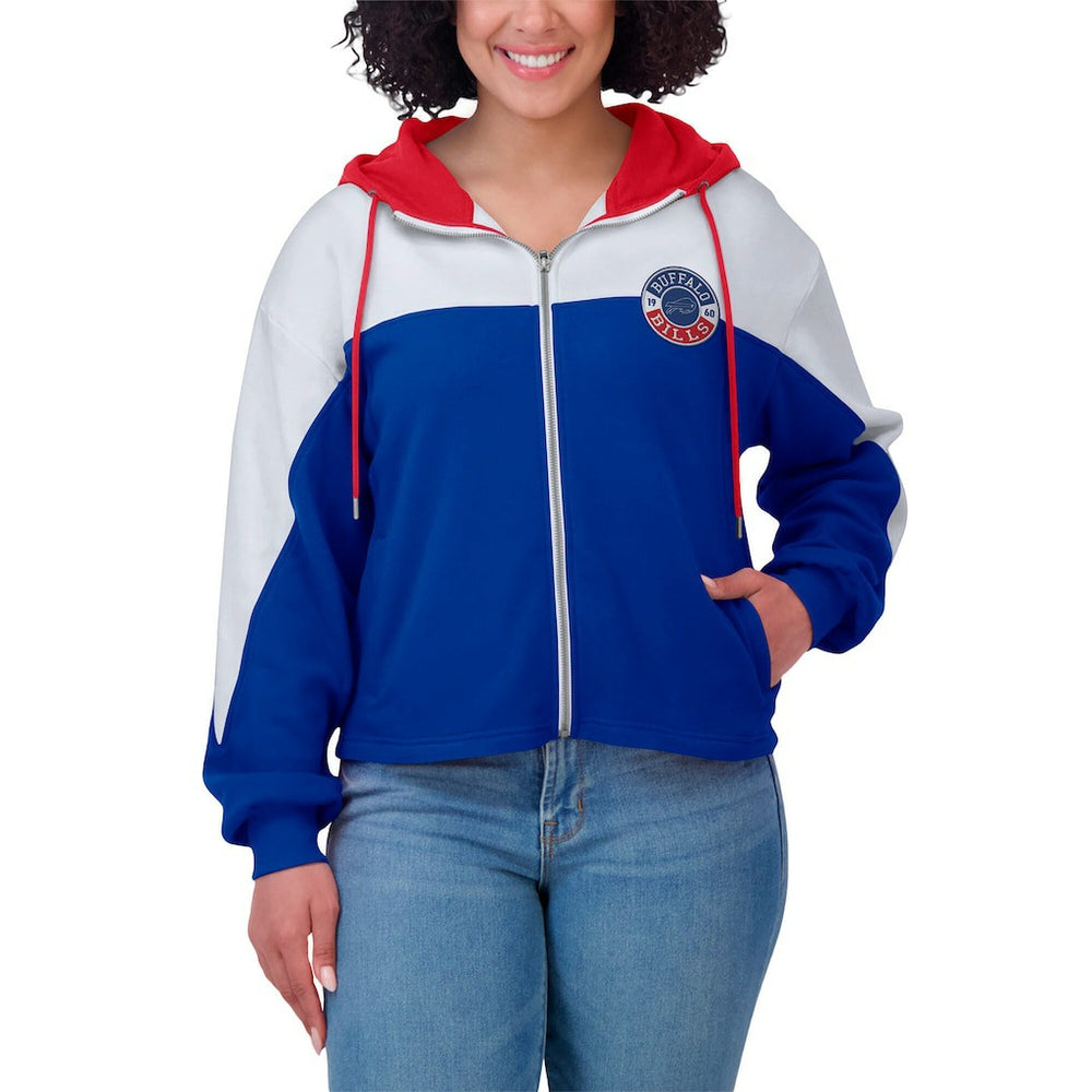 Buffalo Bills  WEAR by Erin Andrews Women's Plus Size Color Block Full-Zip Hoodie