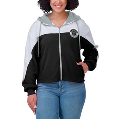 Las Vegas Raiders  WEAR by Erin Andrews Women's Plus Size Color Block Full-Zip Hoodie