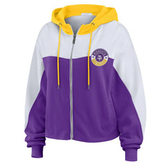 Minnesota Vikings  WEAR by Erin Andrews Women's Plus Size Color Block Full-Zip Hoodie