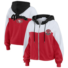 San Francisco 49ers  WEAR by Erin Andrews Women's Plus Size Color Block Full-Zip Hoodie