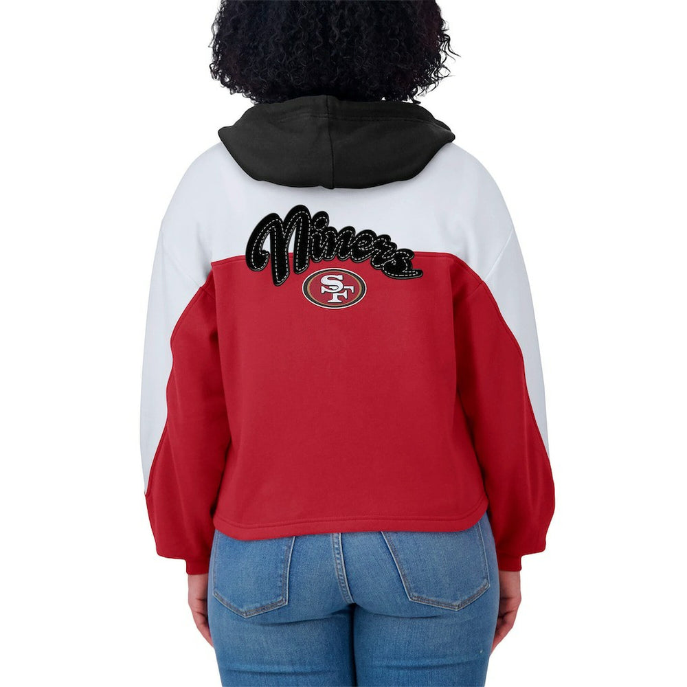 San Francisco 49ers  WEAR by Erin Andrews Women's Plus Size Color Block Full-Zip Hoodie