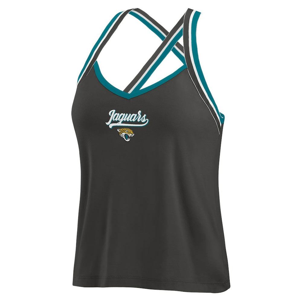 Jacksonville Jaguars  WEAR by Erin Andrews Women's Cross Strap Tri-Blend Tank Top