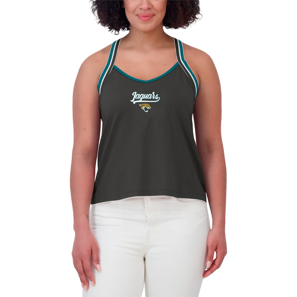 Jacksonville Jaguars  WEAR by Erin Andrews Women's Cross Strap Tri-Blend Tank Top