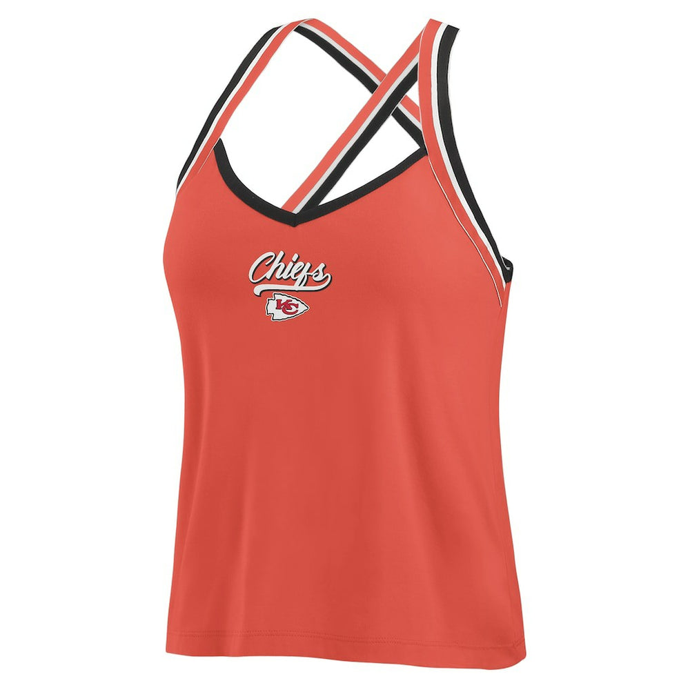 Kansas City Chiefs  WEAR by Erin Andrews Women's Cross Strap Tri-Blend Tank Top