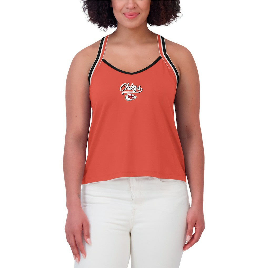 Kansas City Chiefs  WEAR by Erin Andrews Women's Cross Strap Tri-Blend Tank Top