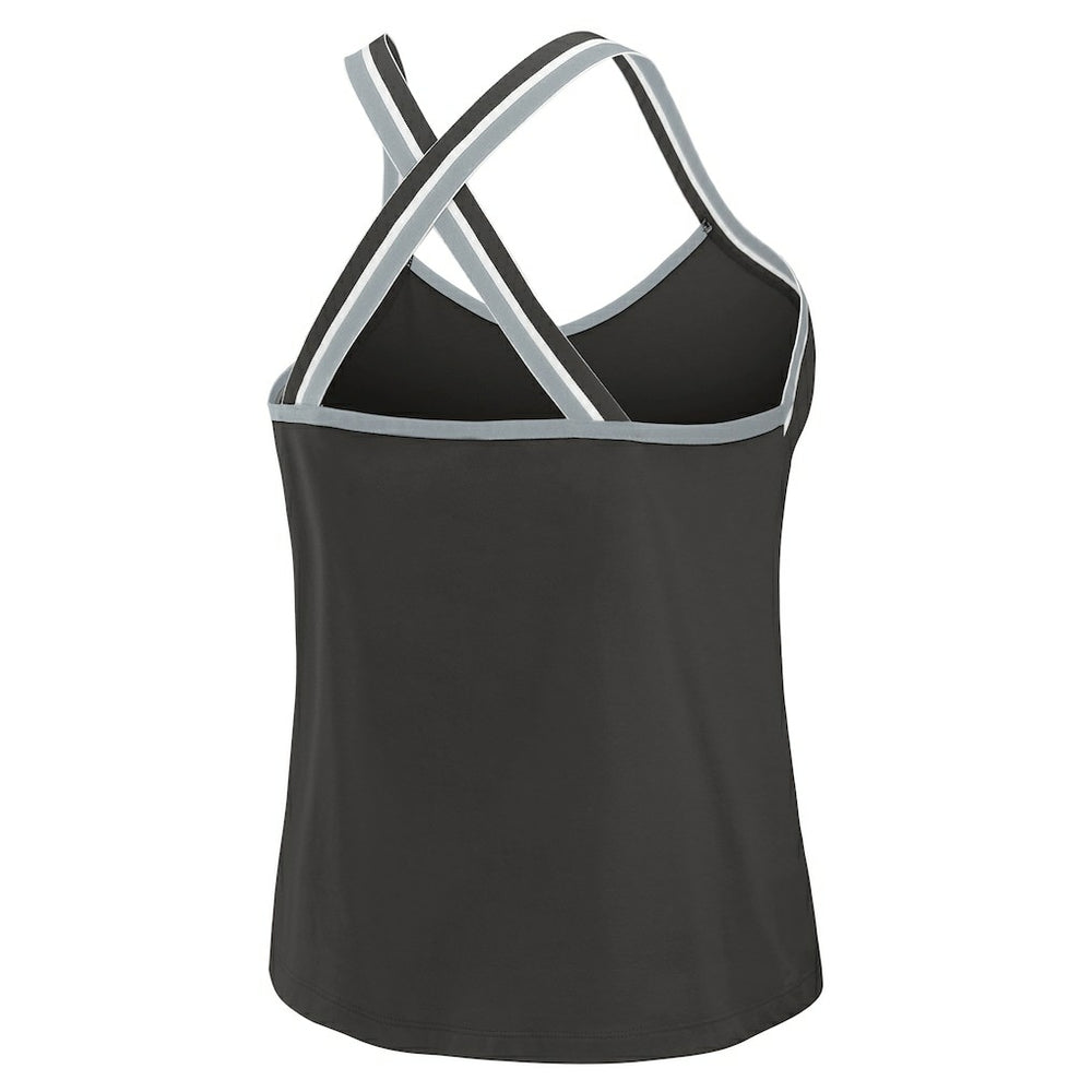 Las Vegas Raiders  WEAR by Erin Andrews Women's Cross Strap Tri-Blend Tank Top