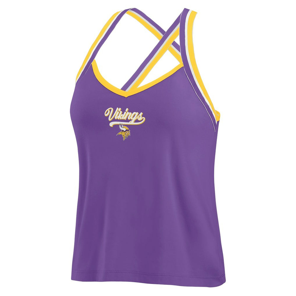 Minnesota Vikings  WEAR by Erin Andrews Women's Cross Strap Tri-Blend Tank Top