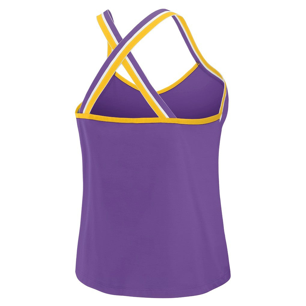 Minnesota Vikings  WEAR by Erin Andrews Women's Cross Strap Tri-Blend Tank Top