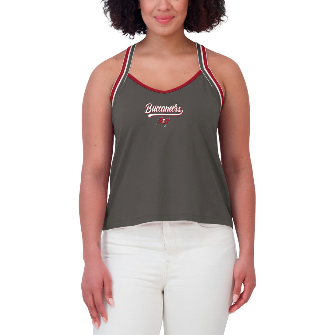 Tampa Bay Buccaneers  WEAR by Erin Andrews Women's Cross Strap Tri-Blend Tank Top
