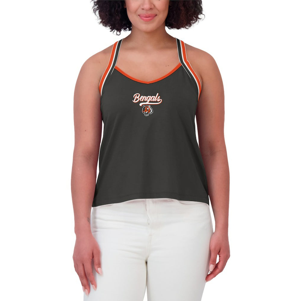Cincinnati Bengals  WEAR by Erin Andrews Women's Cross Strap Tri-Blend Tank Top