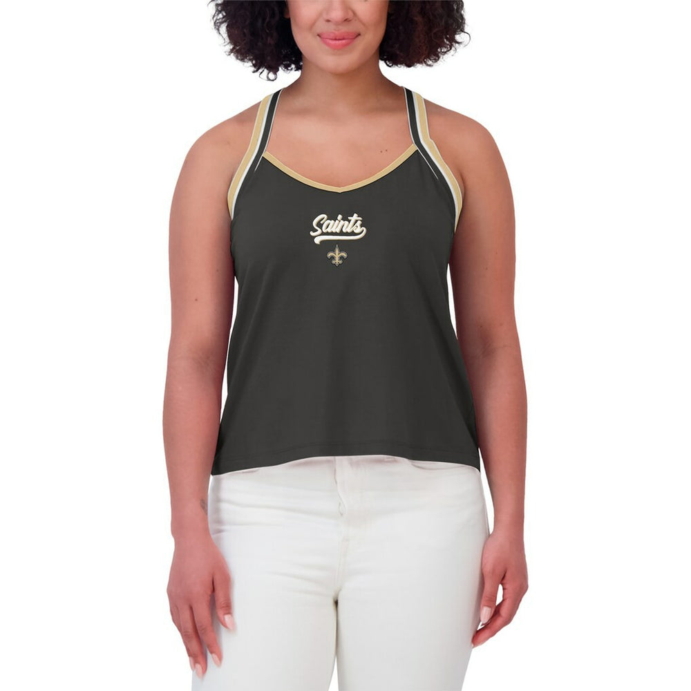 New Orleans Saints  WEAR by Erin Andrews Women's Cross Strap Tri-Blend Tank Top