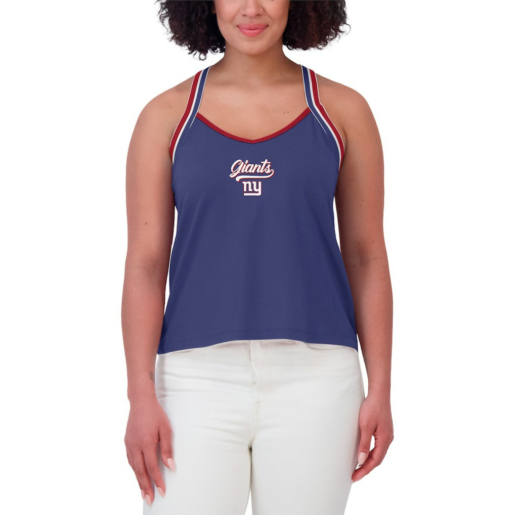 New York Giants  WEAR by Erin Andrews Women's Cross Strap Tri-Blend Tank Top