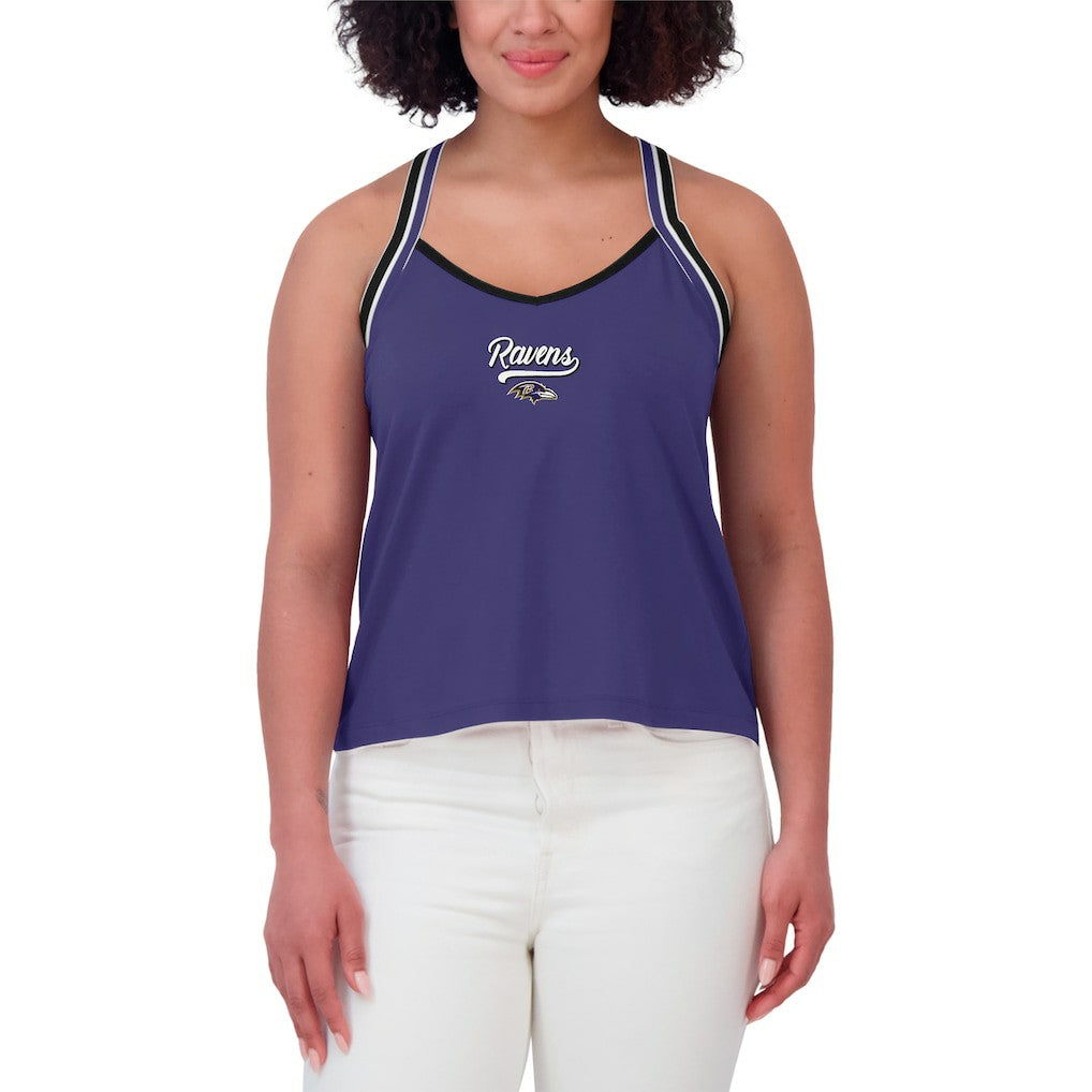 Baltimore Ravens  WEAR by Erin Andrews Women's Cross Strap Tri-Blend Tank Top
