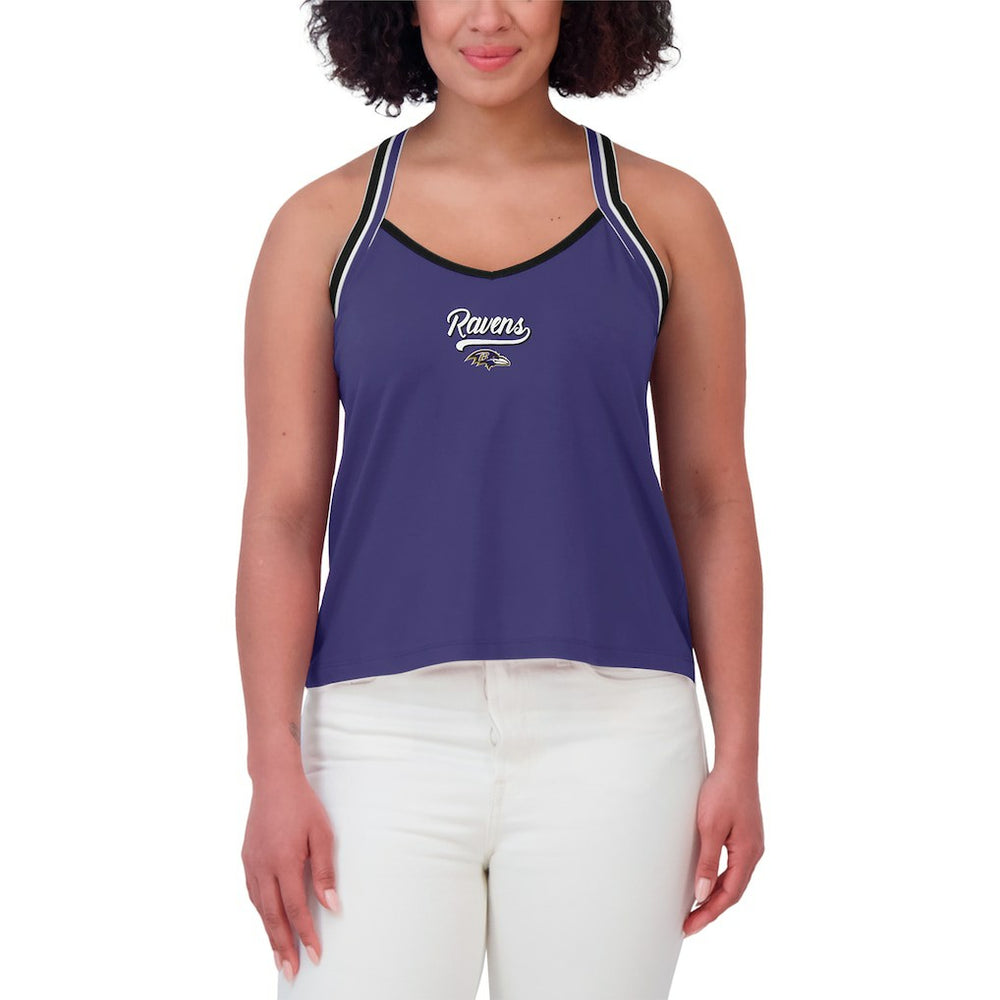 Baltimore Ravens  WEAR by Erin Andrews Women's Cross Strap Tri-Blend Tank Top