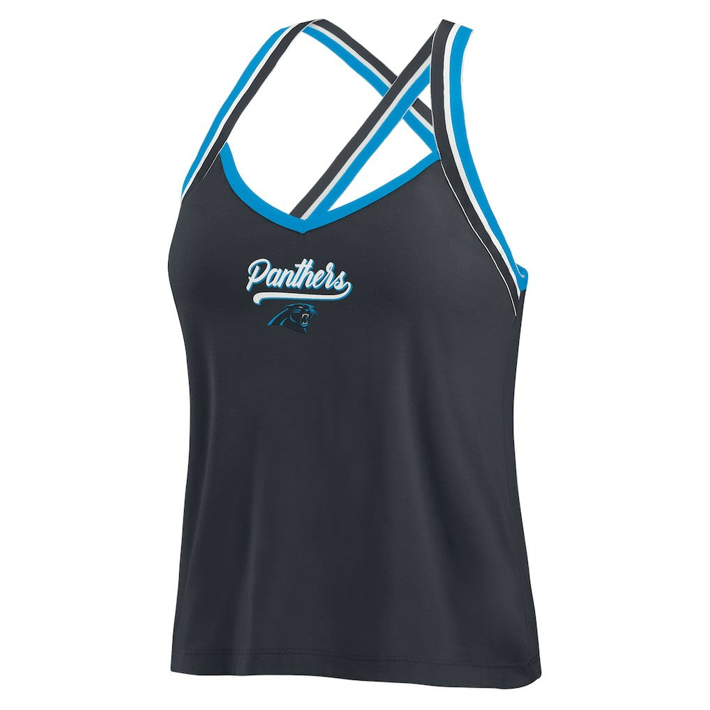 Carolina Panthers  WEAR by Erin Andrews Women's Cross Strap Tri-Blend Tank Top