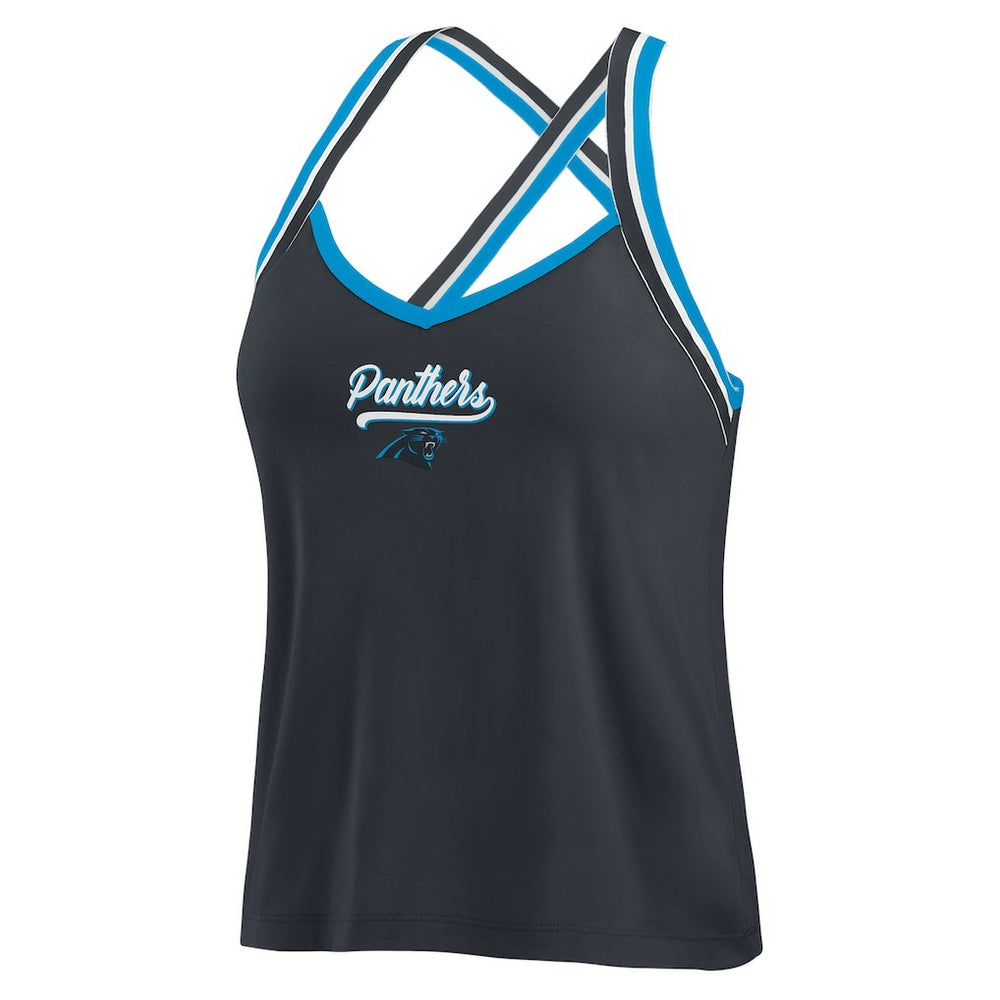 Carolina Panthers  WEAR by Erin Andrews Women's Cross Strap Tri-Blend Tank Top
