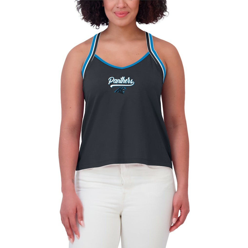 Carolina Panthers  WEAR by Erin Andrews Women's Cross Strap Tri-Blend Tank Top