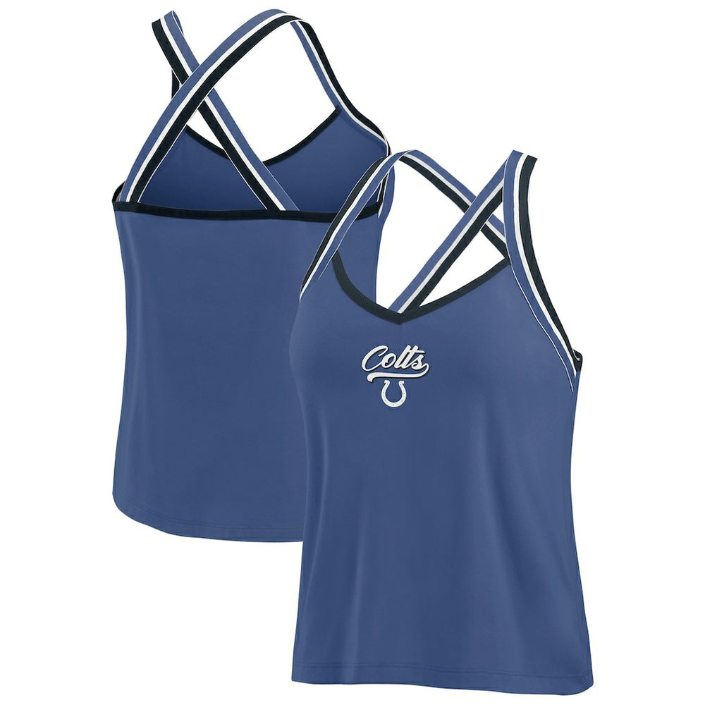 Indianapolis Colts  WEAR by Erin Andrews Women's Cross Strap Tri-Blend Tank Top