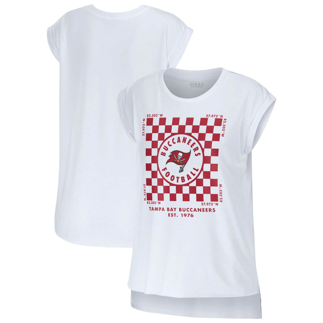 Tampa Bay Buccaneers  WEAR by Erin Andrews Women's Checker Muscle Tank Top