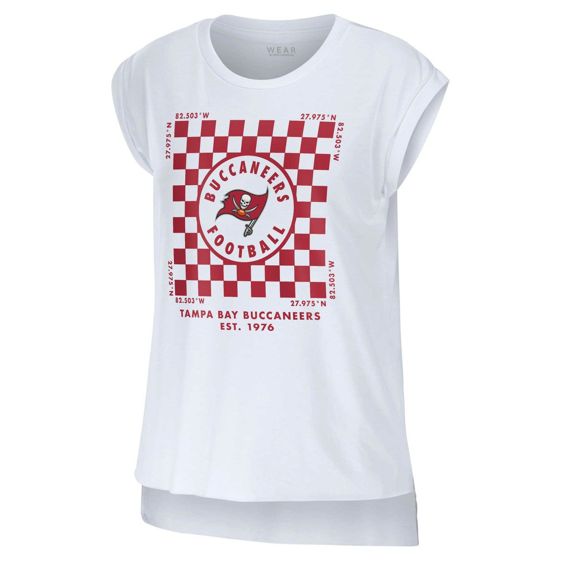 Tampa Bay Buccaneers  WEAR by Erin Andrews Women's Checker Muscle Tank Top
