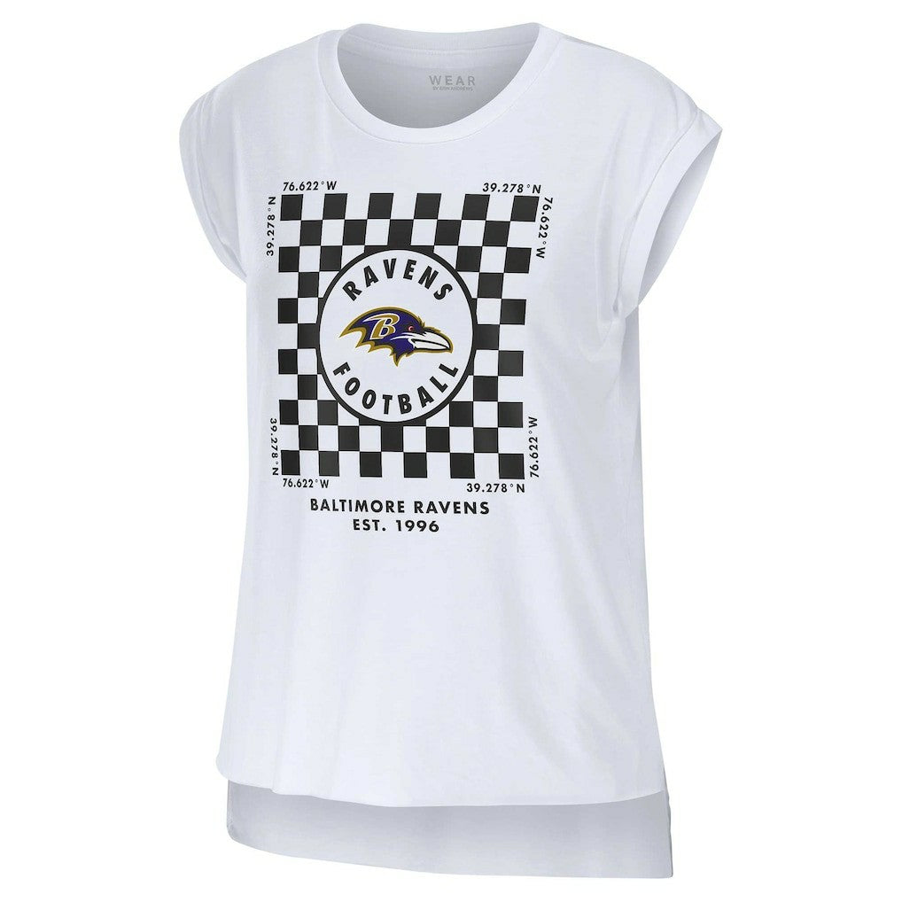 Baltimore Ravens  WEAR by Erin Andrews Women's Checker Muscle Tank Top