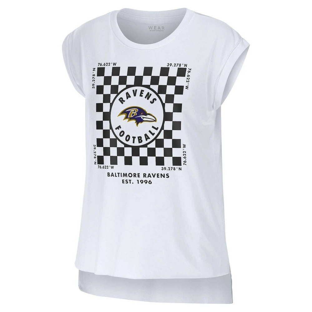 Baltimore Ravens  WEAR by Erin Andrews Women's Checker Muscle Tank Top