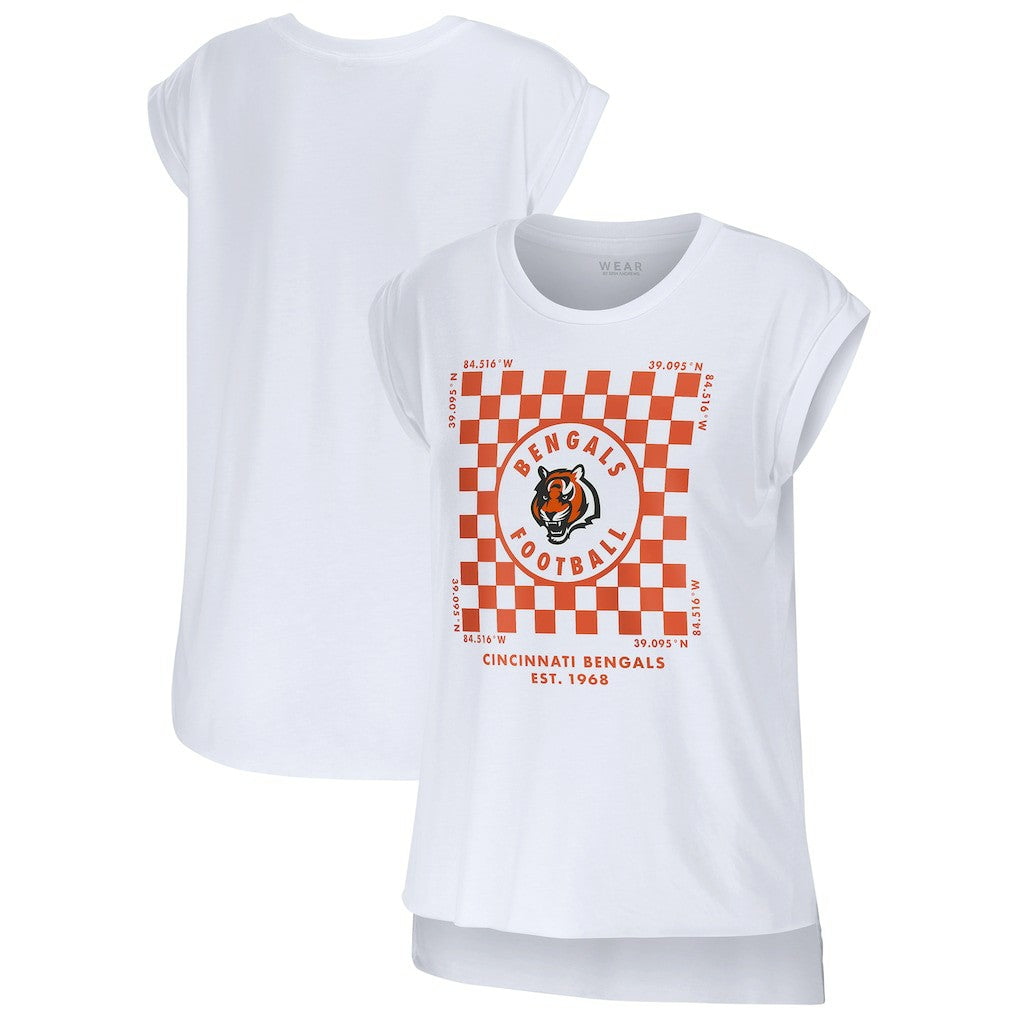 Cincinnati Bengals  WEAR by Erin Andrews Women's Checker Muscle Tank Top