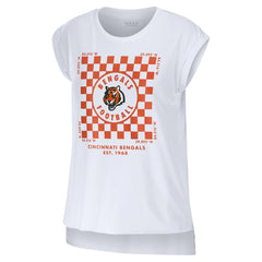 Cincinnati Bengals  WEAR by Erin Andrews Women's Checker Muscle Tank Top