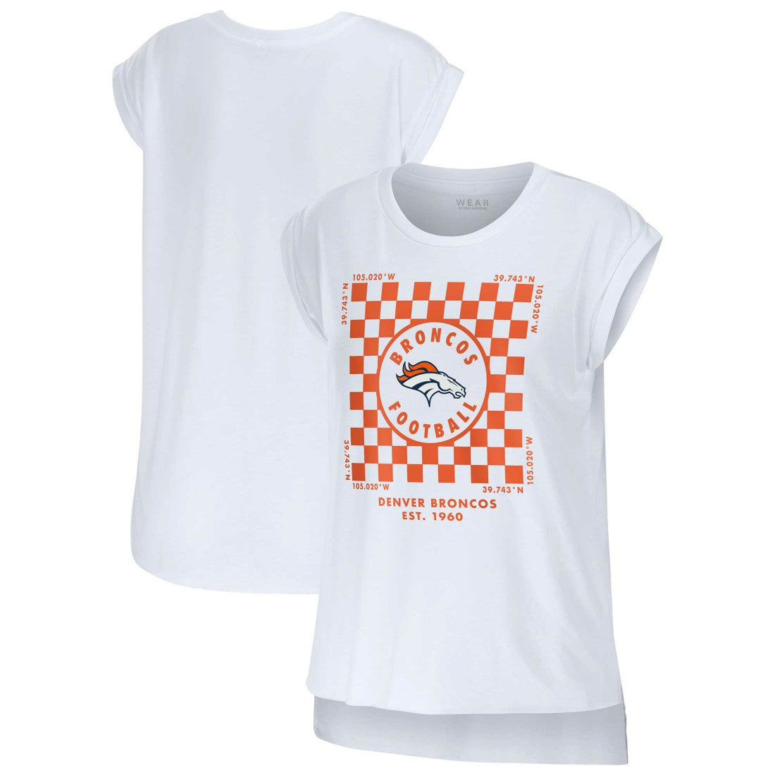 Denver Broncos  WEAR by Erin Andrews Women's Checker Muscle Tank Top