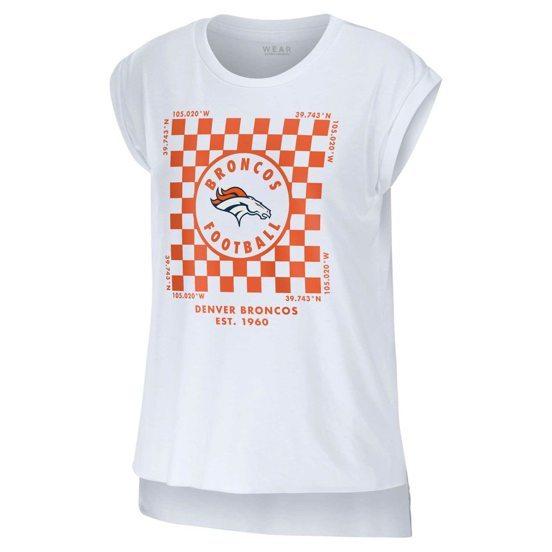 Denver Broncos  WEAR by Erin Andrews Women's Checker Muscle Tank Top