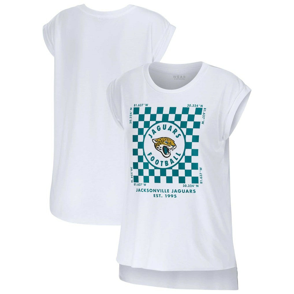Jacksonville Jaguars  WEAR by Erin Andrews Women's Checker Muscle Tank Top
