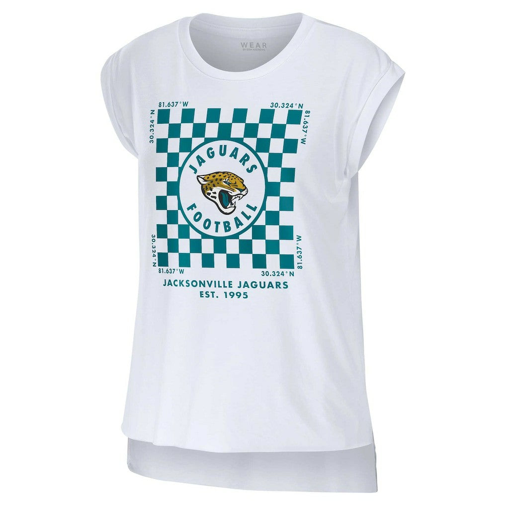 Jacksonville Jaguars  WEAR by Erin Andrews Women's Checker Muscle Tank Top