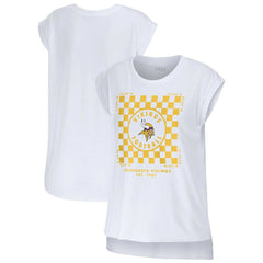 Minnesota Vikings  WEAR by Erin Andrews Women's Checker Muscle Tank Top