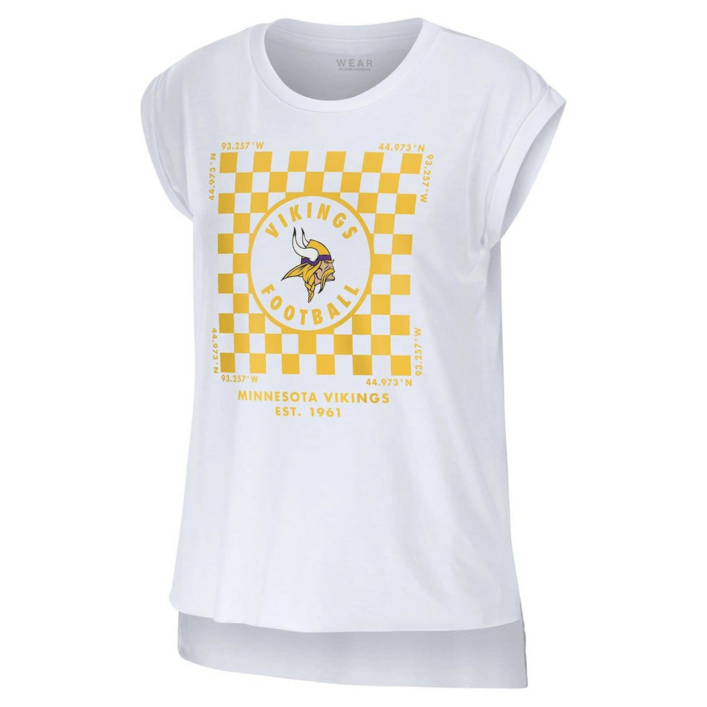 Minnesota Vikings  WEAR by Erin Andrews Women's Checker Muscle Tank Top
