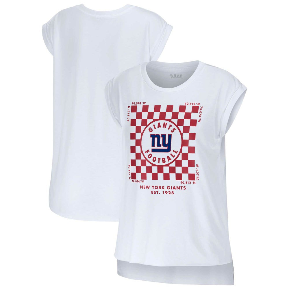 New York Giants  WEAR by Erin Andrews Women's Checker Muscle Tank Top