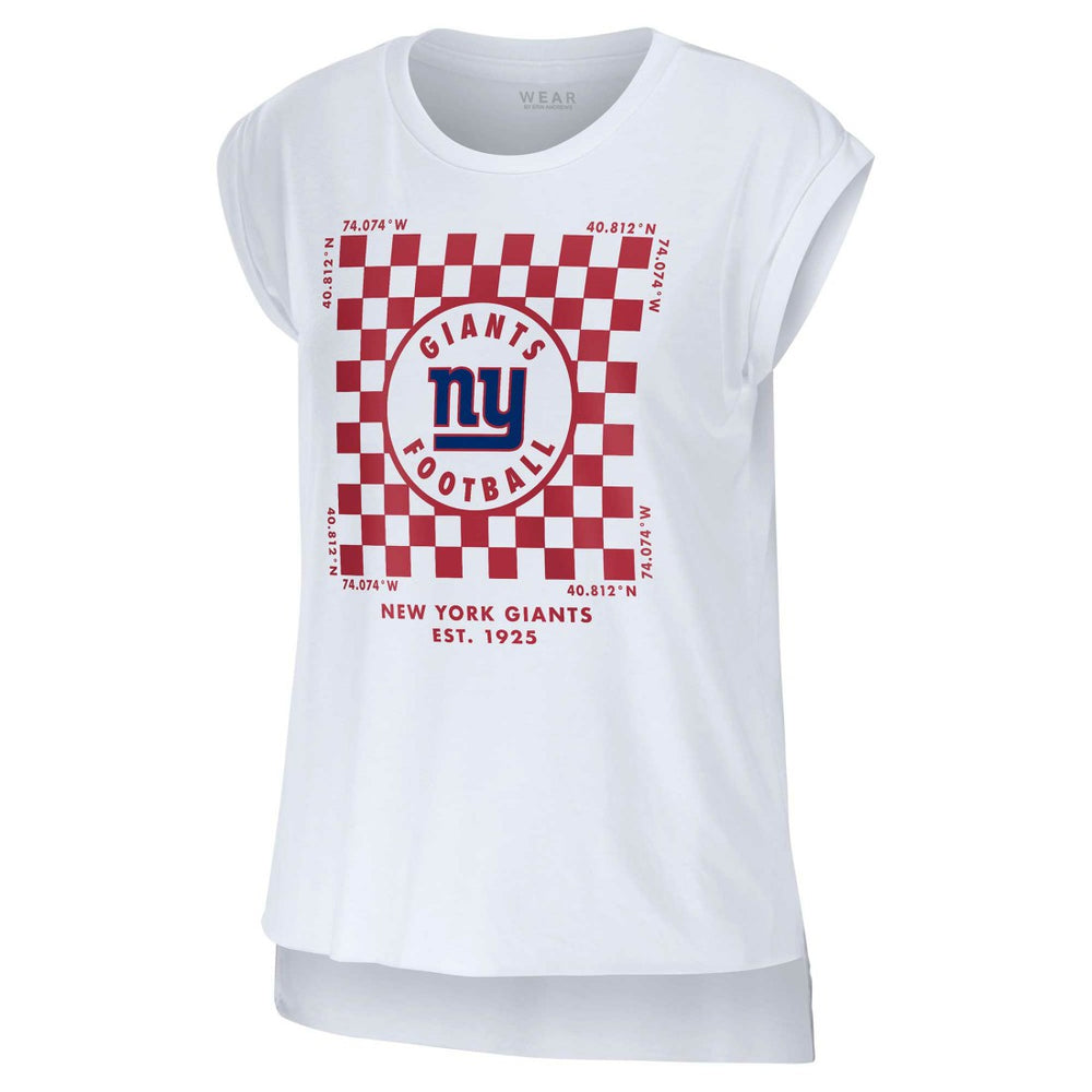 New York Giants  WEAR by Erin Andrews Women's Checker Muscle Tank Top