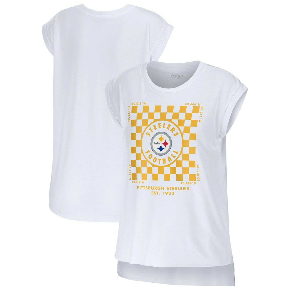 Pittsburgh Steelers  WEAR by Erin Andrews Women's Checker Muscle Tank Top
