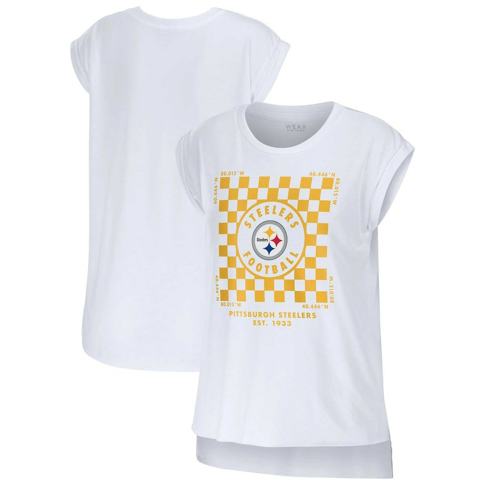 Pittsburgh Steelers  WEAR by Erin Andrews Women's Checker Muscle Tank Top