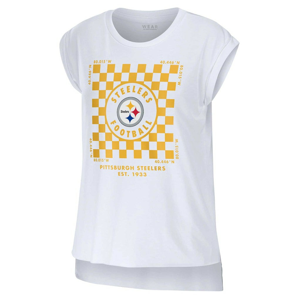 Pittsburgh Steelers  WEAR by Erin Andrews Women's Checker Muscle Tank Top