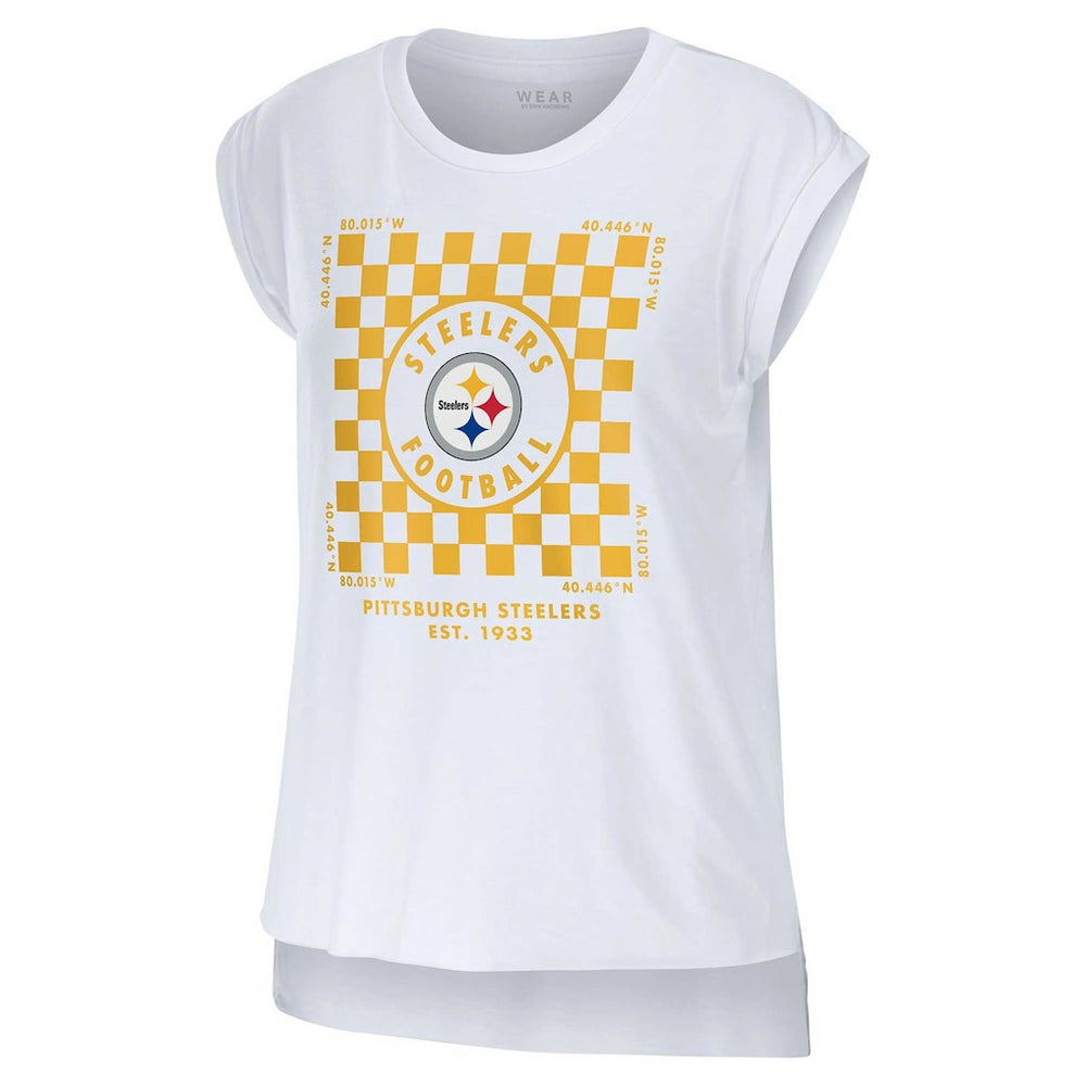 Pittsburgh Steelers  WEAR by Erin Andrews Women's Checker Muscle Tank Top
