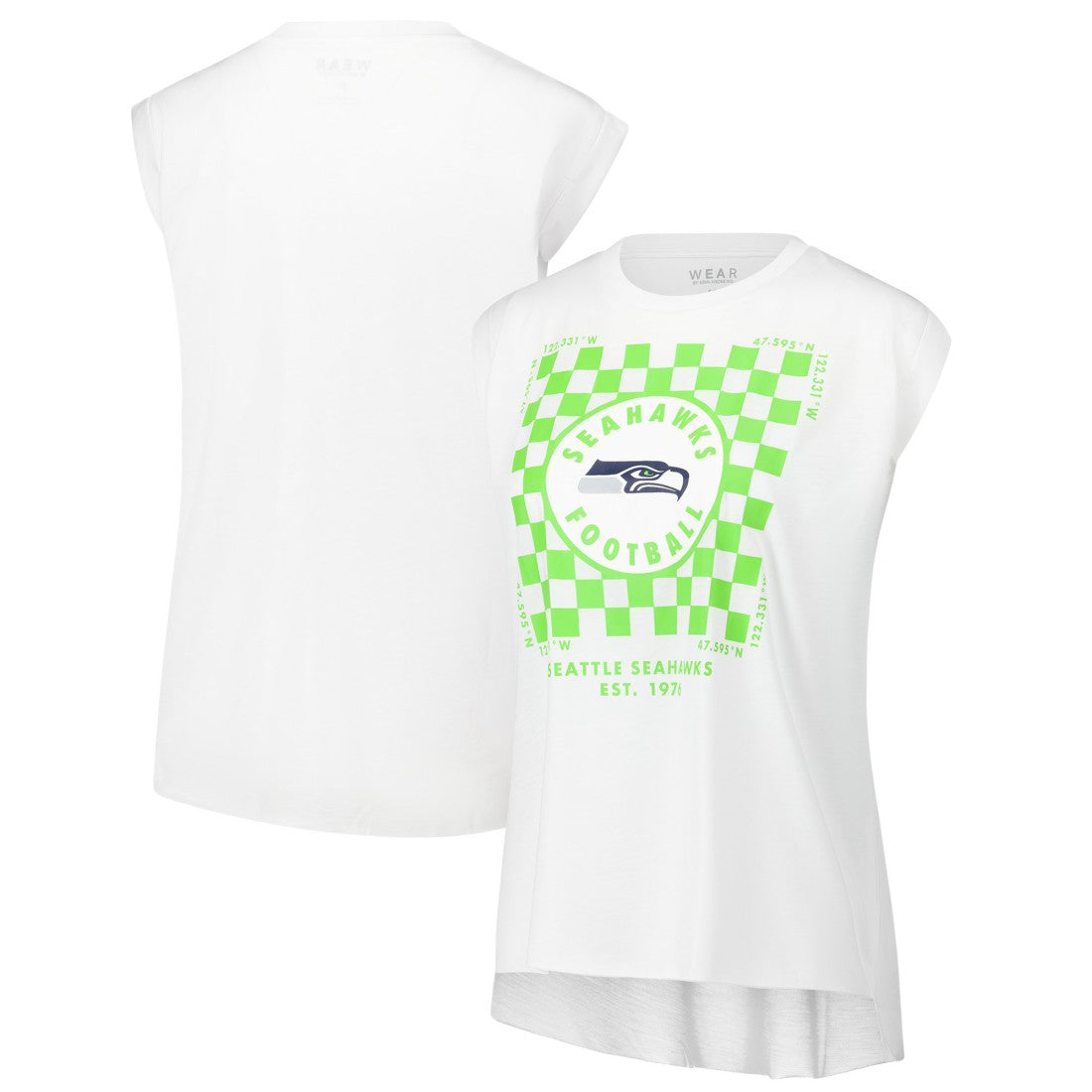 Seattle Seahawks  WEAR by Erin Andrews Women's Checker Muscle Tank Top