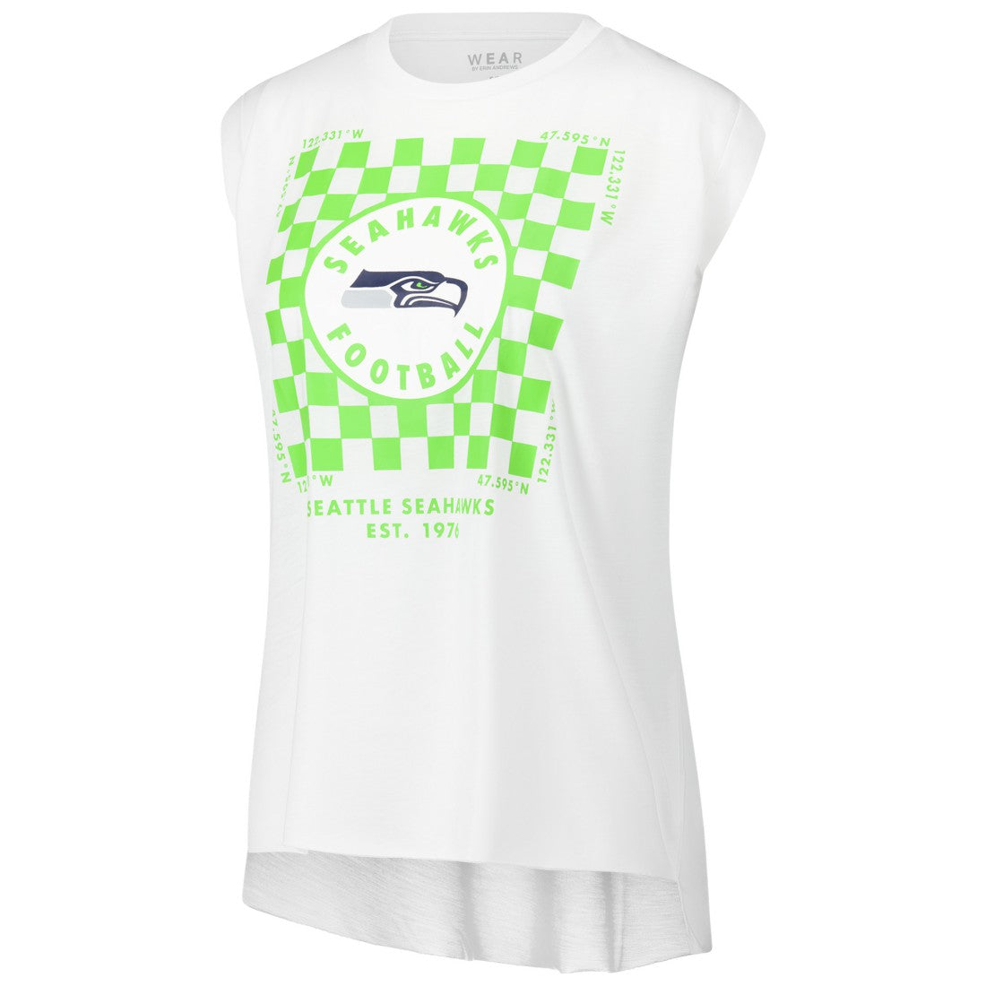 Seattle Seahawks  WEAR by Erin Andrews Women's Checker Muscle Tank Top