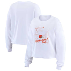 Cleveland Browns  WEAR by Erin Andrews Women's Postcard Cropped Long Sleeve Top
