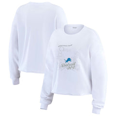 Detroit Lions  WEAR by Erin Andrews Women's Postcard Cropped Long Sleeve Top